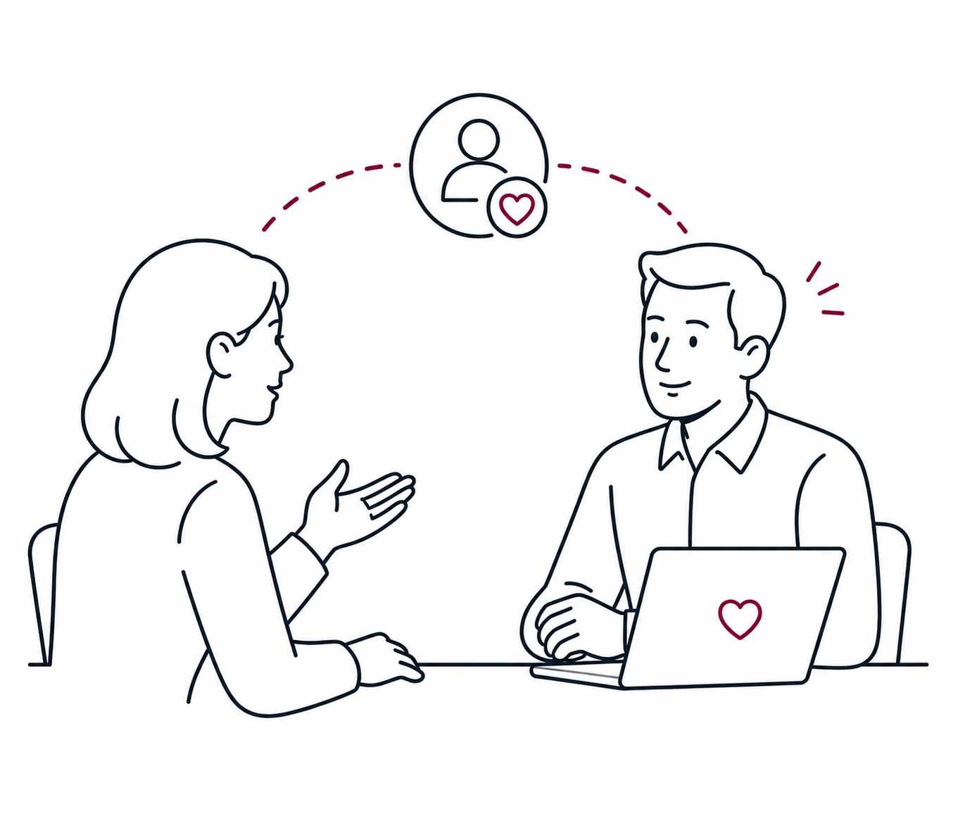 Client speaking with an insurance representative