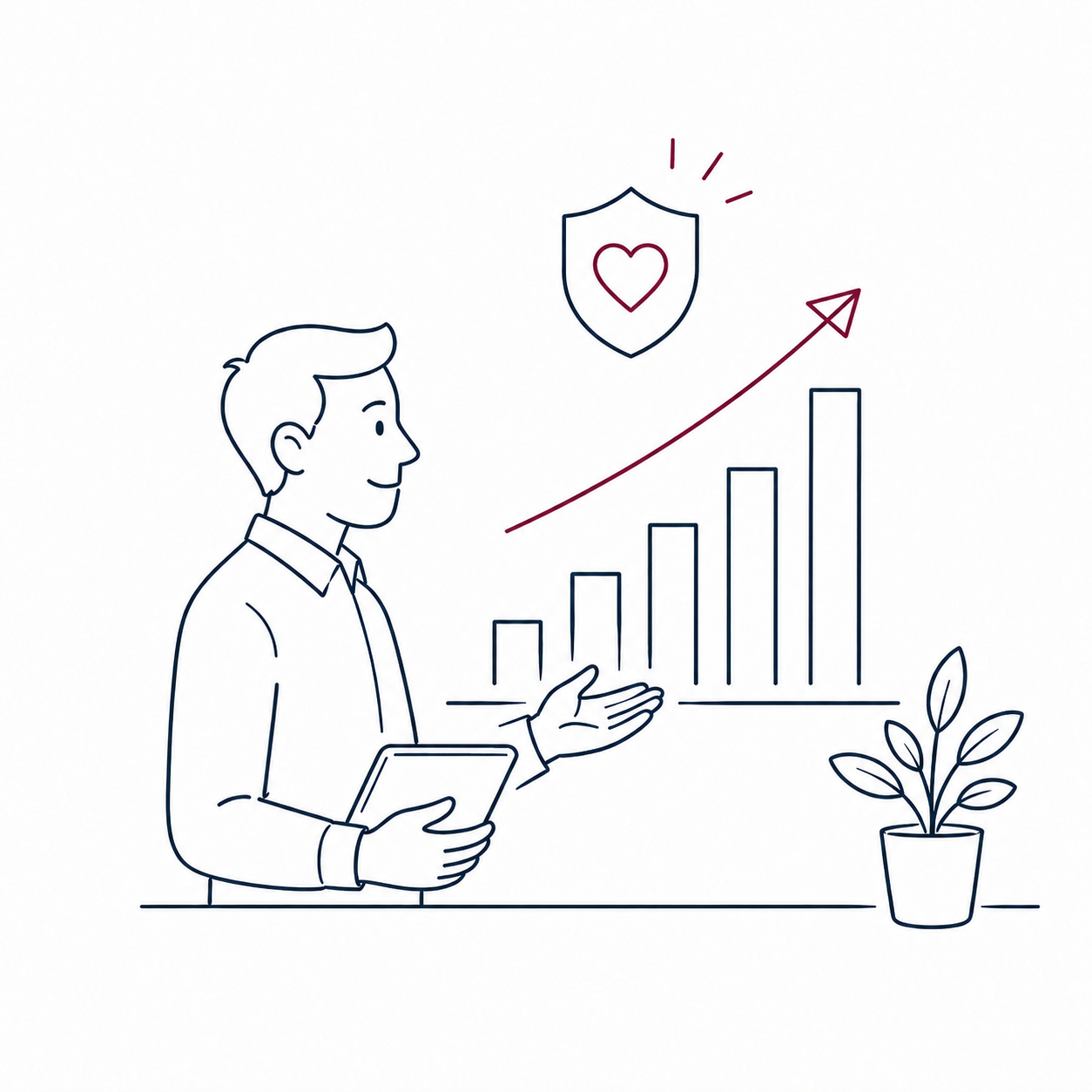 Growth chart illustration